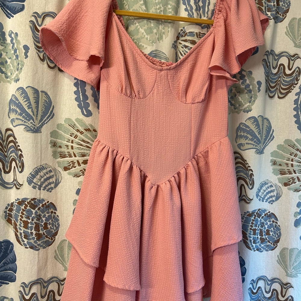 SHEIN Blush Ruffle Mini Dress
